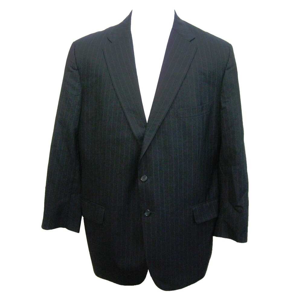 HICKEY FREEMAN Men's (Size 46R) Black Super 120's Wool Sport Coat Blazer Jacket